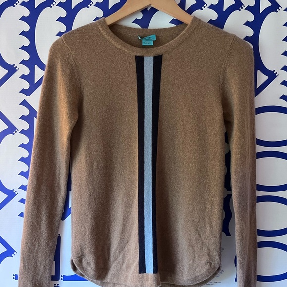 Two Bees Racer Stripe Cashmere Sweater - Picture 1 of 11